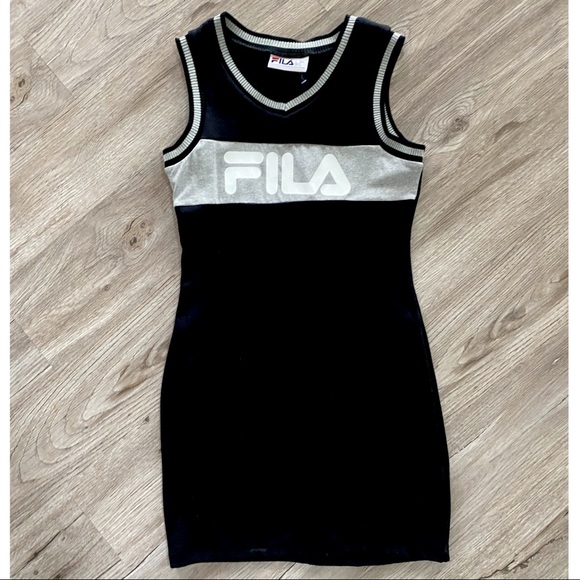 Black Fila Rib Varsity Dress- NWT - Picture 4 of 9